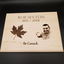 Load image into Gallery viewer, Memorial Plaque; Laser Engraved Basswood *Live-edge available
