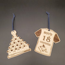 Load image into Gallery viewer, Laser Etched Sports Jersey Christmas Ornament - Individual
