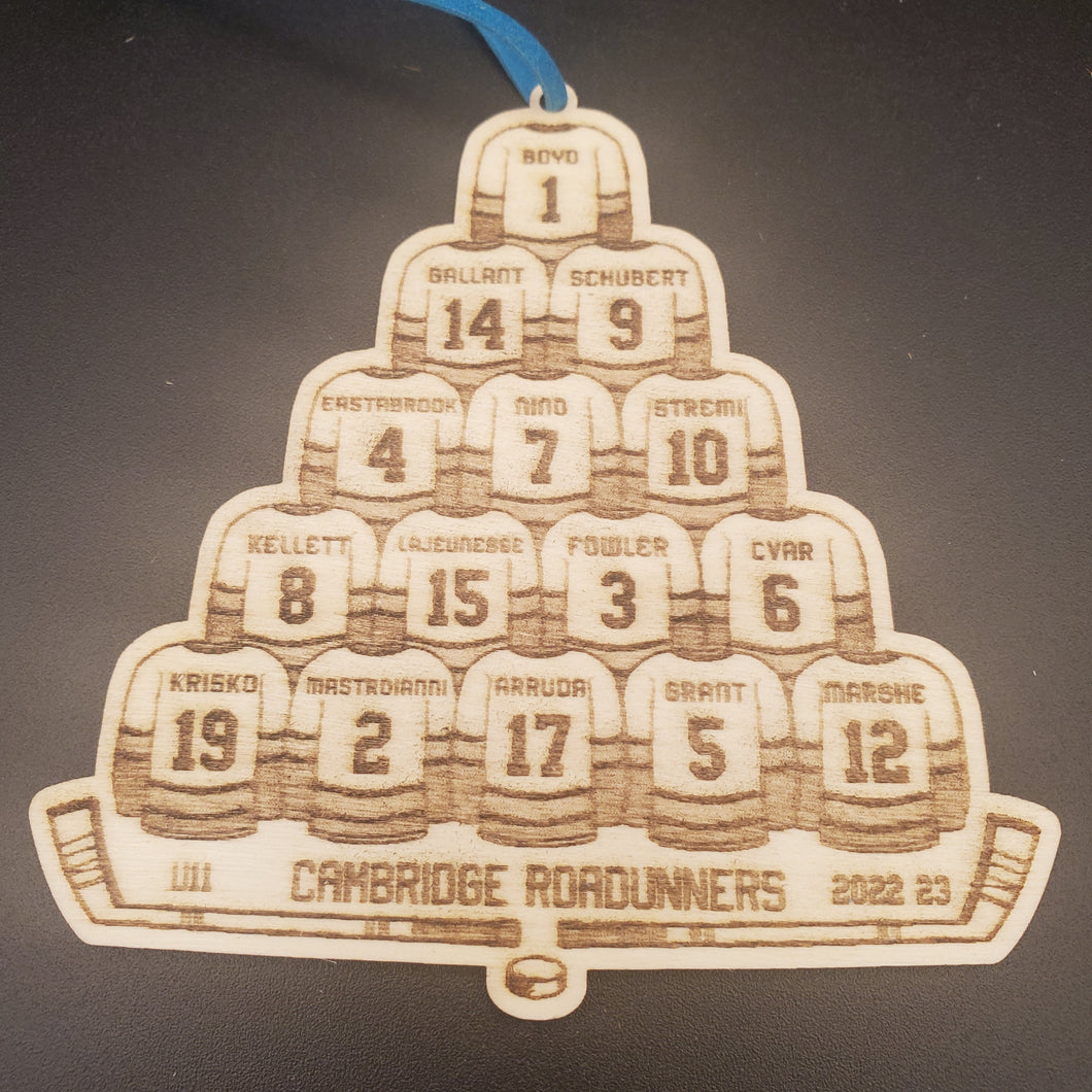 Laser Etched Sports Jersey Christmas Ornament - Team